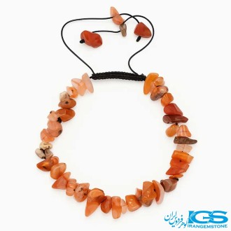 دستبند کارنلین راف چیپسی مکرومه بافی