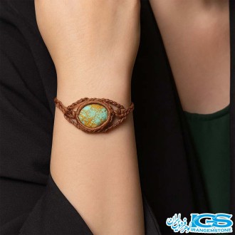 دستبند فیروزه نیشابور مکرومه بافی