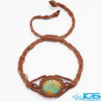 دستبند فیروزه نیشابور مکرومه بافی