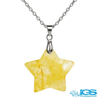 گردنبند سیترین ستاره بدون زنجیر