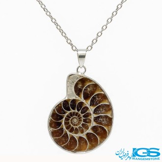 گردنبند فسیل آمونیت | نماد انرژی حیات و تحول بدون زنجیر