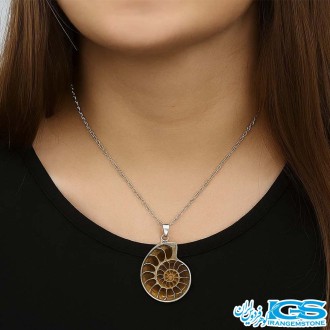 گردنبند فسیل آمونیت | نماد انرژی حیات و تحول بدون زنجیر