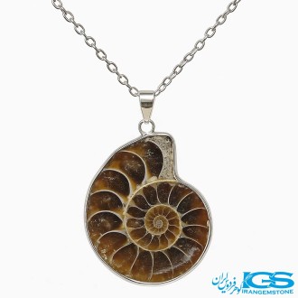 گردنبند فسیل آمونیت | نماد انرژی حیات و تحول بدون زنجیر