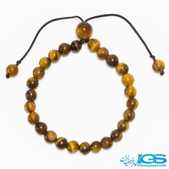 دستبند سنگ چشم ببر مکرومه بافی