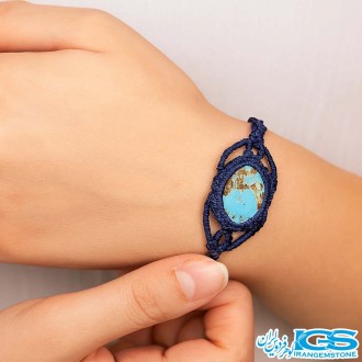 دستبند فیروزه نیشابور مکرومه بافی