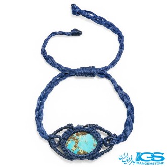 دستبند فیروزه نیشابور مکرومه بافی