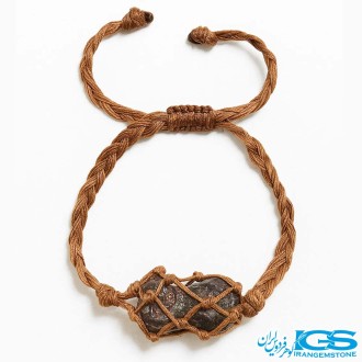 دستبند گارنت راف سرخ راف مکرومه بافی