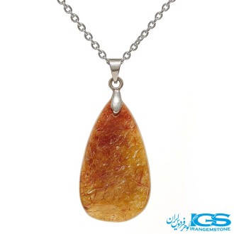 گردنبند سنگ روتایل طلایی (بدون زنجیر) | جذابیت و انرژی مثبت