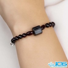 دستبند گارنت لعل سرخ سنگ تورمالین راف