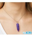 گردنبند سنگ فشنگی آمیتیست بدون زنجیر