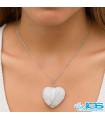 گردنبند سنگ  قلب کریستال کوارتز طرح درخت زندگی بدون زنجیر