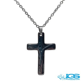 گردنبند هماتیت حدید صلیب بدون زنجیر