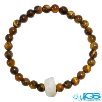 دستبند چشم ببر اصل و سنگ آکوامارین راف | سنگ قدرت و شجاعت