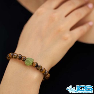 دستبند چشم ببر اصل و سنگ زبرجد راف | سنگ قدرت و شجاعت