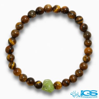 دستبند چشم ببر اصل و سنگ زبرجد راف | سنگ قدرت و شجاعت