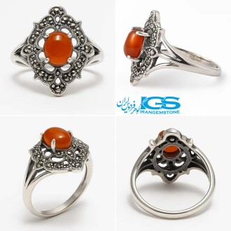 انگشتر کارنلین عقیق نقره