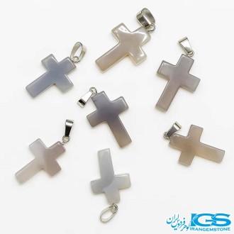 گردنبند عقیق سفید صلیب