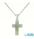 گردنبند آونتورین سبز اصل طرح صلیب | سنگ شانس و انرژی مثبت