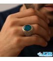 انگشتر نقره مردانه ترک سبز رادیوم