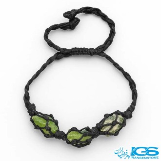 دستبند زبرجد مکرومه‌بافی | انرژی سبزِ شادی و آرامش
