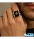 انگشتر نقره سنگ اونیکس عقیق سیاه