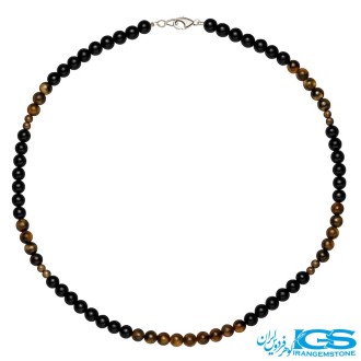 گردنبند سنگ اونیکس اصل باسنگ چشم ببر با خواص درمانی