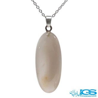 گردنبند عقیق سفید بدون زنجیر