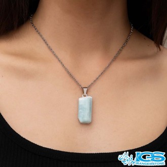 گردنبند آکوامارین  راف بدون زنجیر