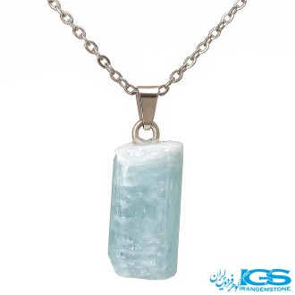 گردنبند آکوامارین  راف بدون زنجیر