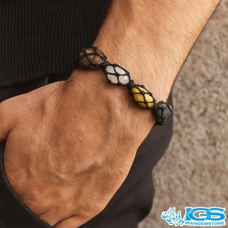 دستبند هفت چاکرا مکرومه بافی