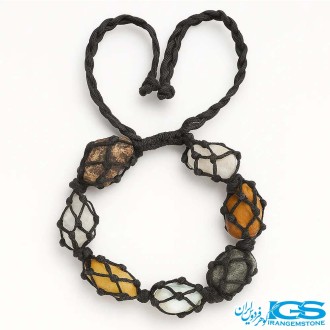 دستبند هفت چاکرا مکرومه بافی