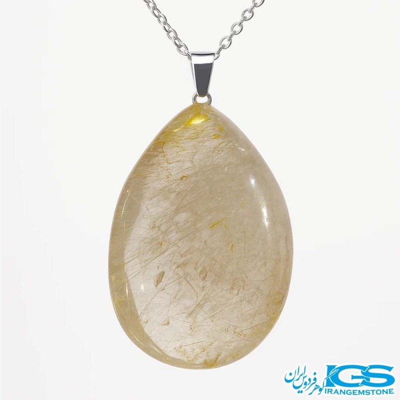 گردنبند سنگ روتایل طلایی (بدون زنجیر) | جذابیت و انرژی مثبت