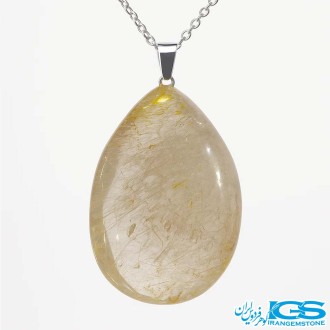 گردنبند سنگ روتایل طلایی (بدون زنجیر) | جذابیت و انرژی مثبت