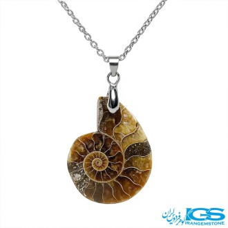 گردنبند فسیل آمونیت | نماد انرژی حیات و تحول بدون زنجیر