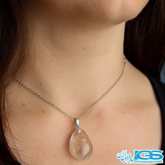 گردنبند سنگ روتایل طلایی (بدون زنجیر) | جذابیت و انرژی مثبت