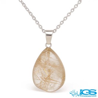 گردنبند سنگ روتایل طلایی (بدون زنجیر) | جذابیت و انرژی مثبت