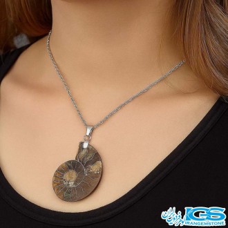 گردنبند فسیل آمونیت | نماد انرژی حیات و تحول بدون زنجیر