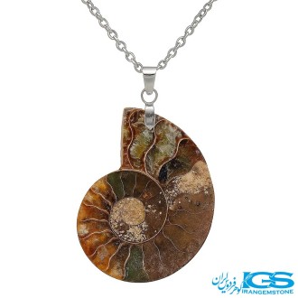 گردنبند فسیل آمونیت | نماد انرژی حیات و تحول بدون زنجیر