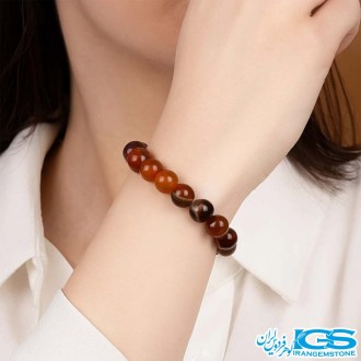 دستبند سنگ کارنلین کشی