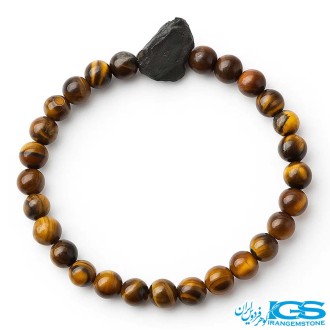 دستبند چشم ببر اصل و سنگ تورمالین راف کشی | سنگ قدرت و شجاعت