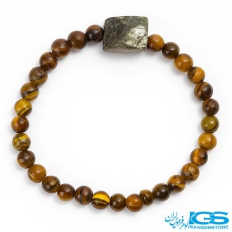 دستبند سنگ چشم ببر و پیریت کشی | جذب ثروت، افزایش اراده و انرژی مثبت