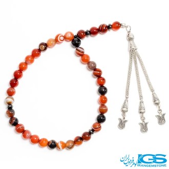 تسبیح سنگ کارنلین 33 تایی