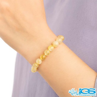 دستبند سنگ سیترین مکرومه بافی