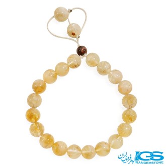 دستبند سنگ سیترین مکرومه بافی