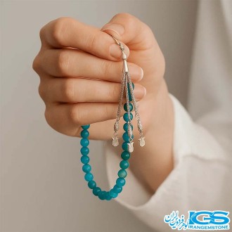 تسبیح آپاتیت آبی 33 تایی