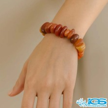 دستبند کارنلین مکرومه بافی