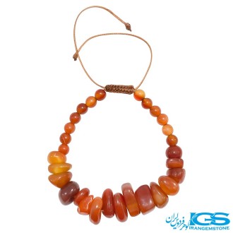 دستبند کارنلین مکرومه بافی