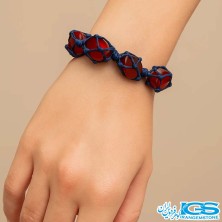 دستبند کارنلین مکرومه بافی