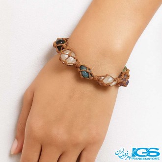 دستبند هفت چاکرا مکرومه بافی