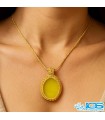 گردنبند عقیق زرد شرف الشمس مکرومه بافی